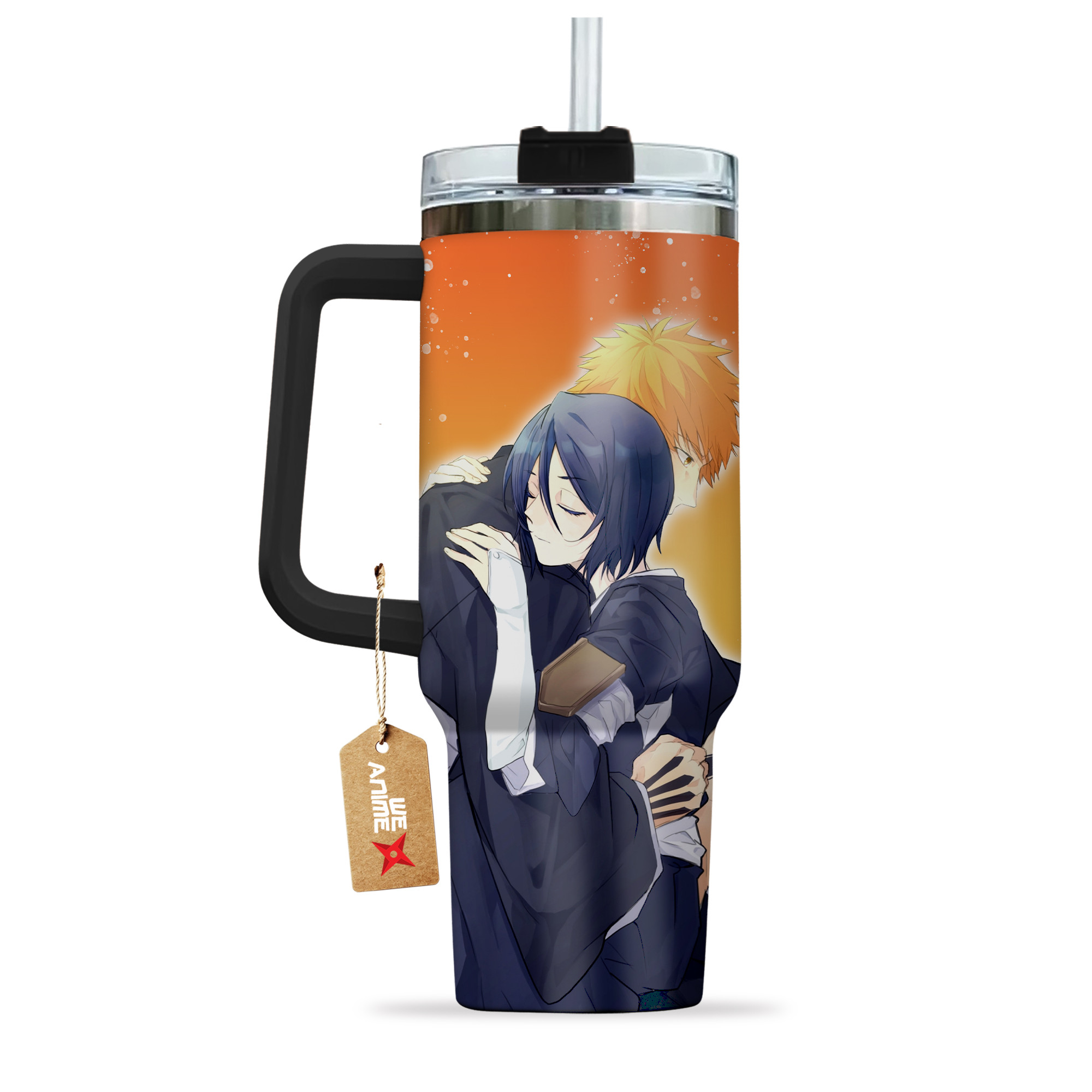 Ichigo Kurosaki & Rukia Kuchiki Bleach Anime Valentine Custom Stanley Cup 40 oz 30 oz Tumbler With HandleTVC2301166 - Image 3