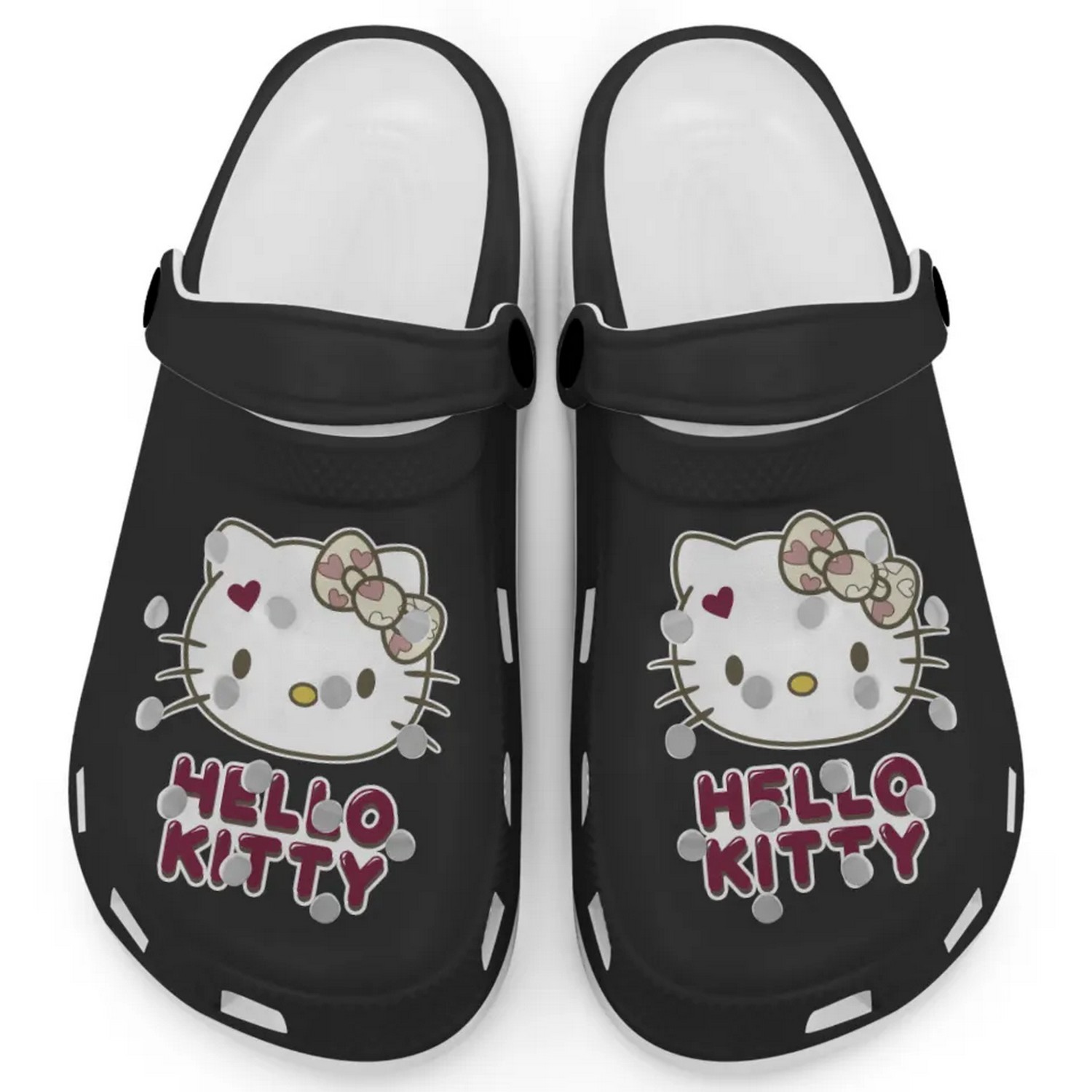 Icon Signature Hello Kitty Cartoon Crocs Crocband Clogs Shoes Comfortable For Men Women and Kids