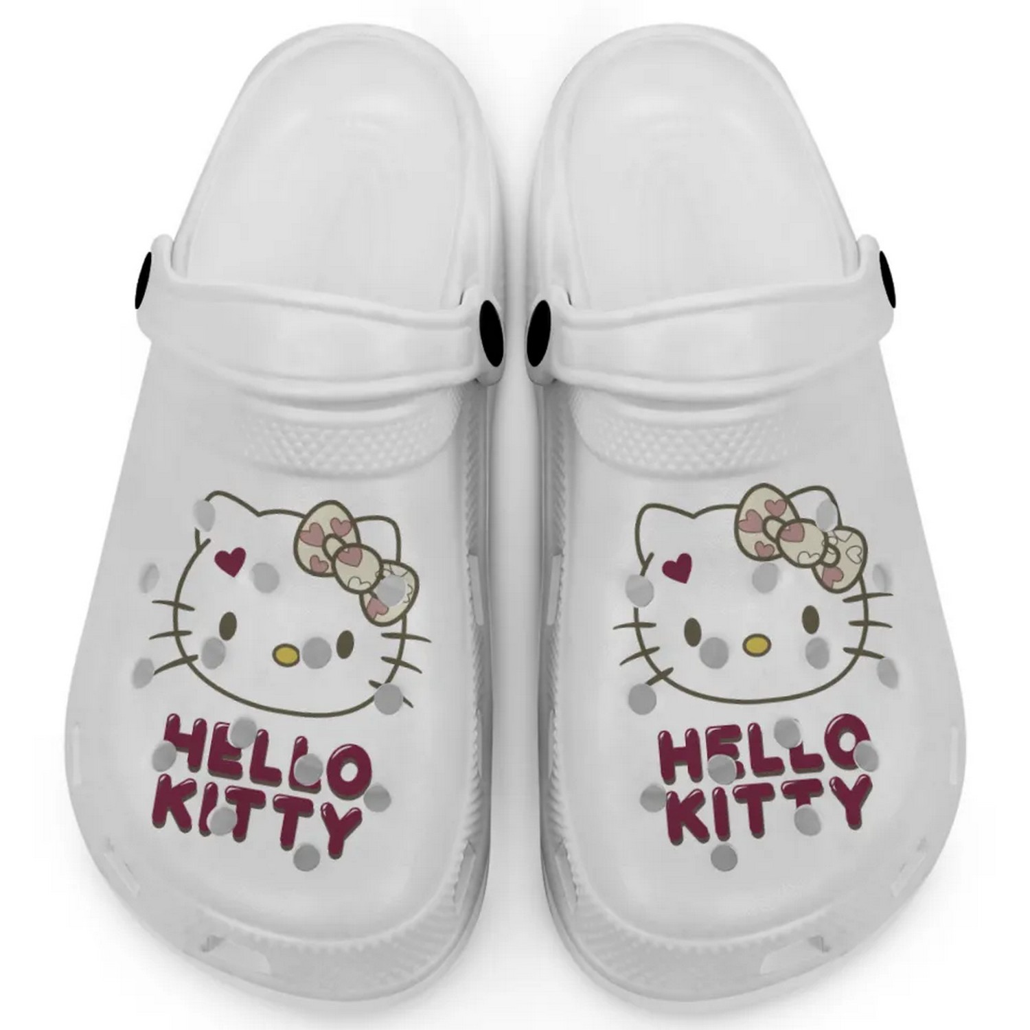 Icon Signature Hello Kitty Cartoon Crocs Crocband Clogs Shoes Comfortable For Men Women and Kids