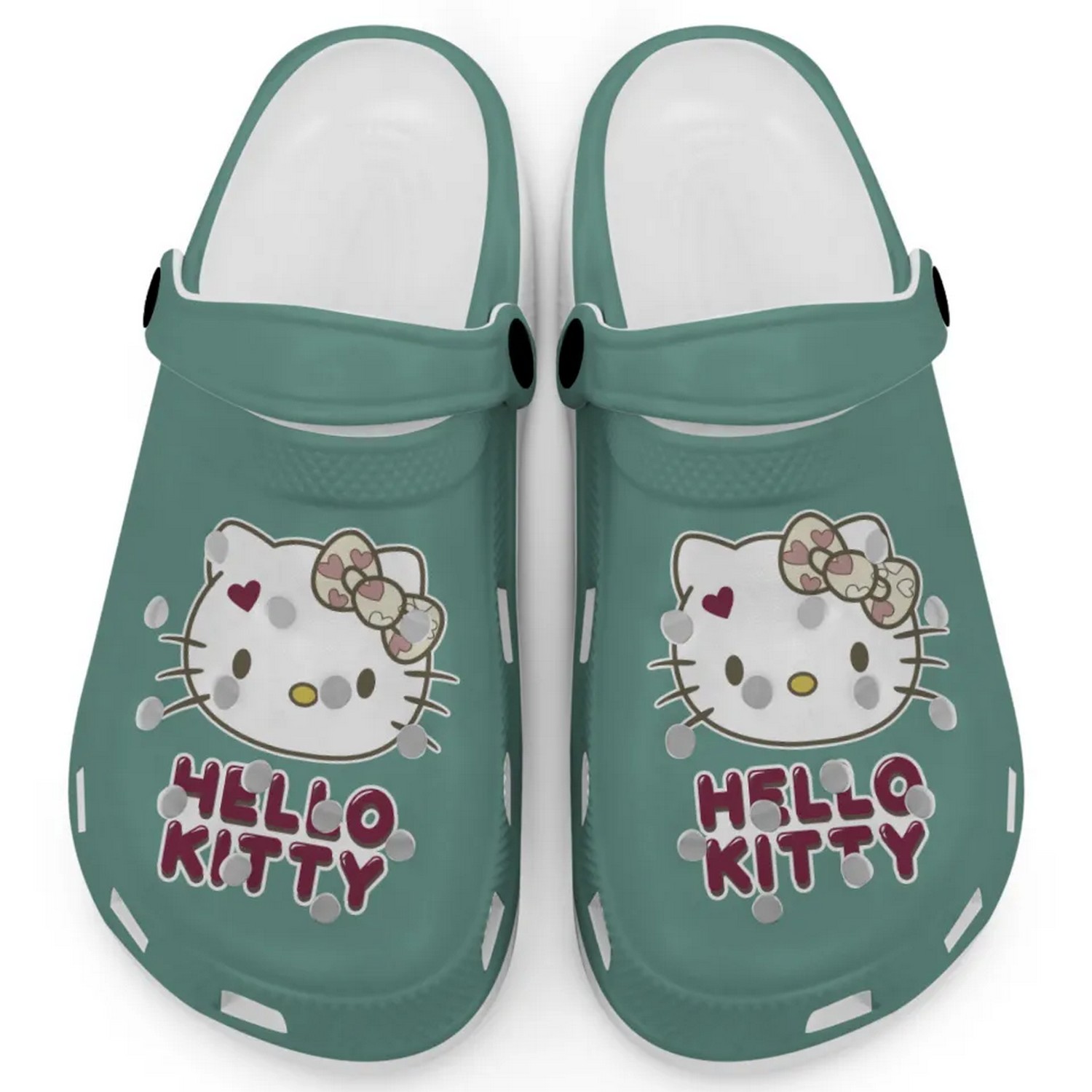 Icon Signature Hello Kitty Cartoon Crocs Crocband Clogs Shoes Comfortable For Men Women and Kids