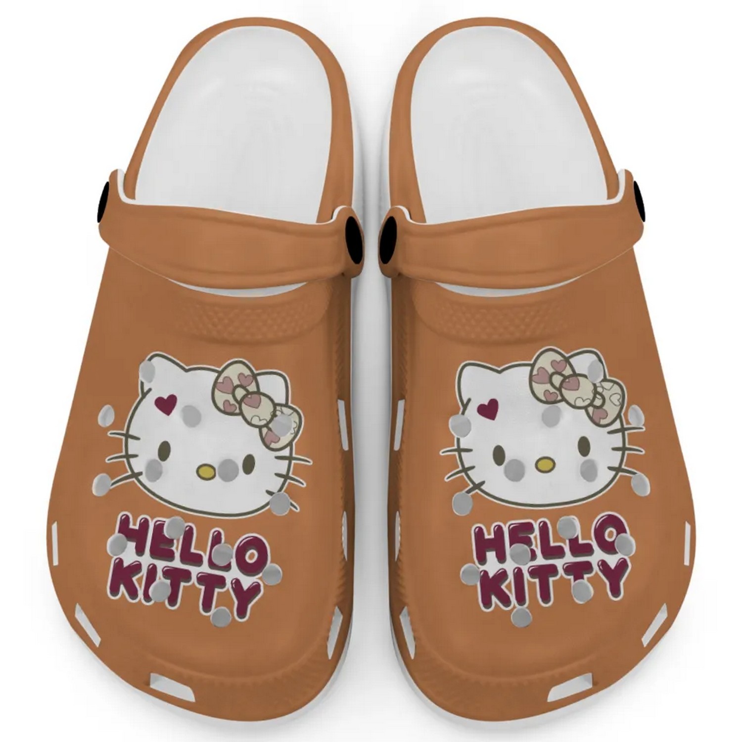 Icon Signature Hello Kitty Cartoon Crocs Crocband Clogs Shoes Comfortable For Men Women and Kids