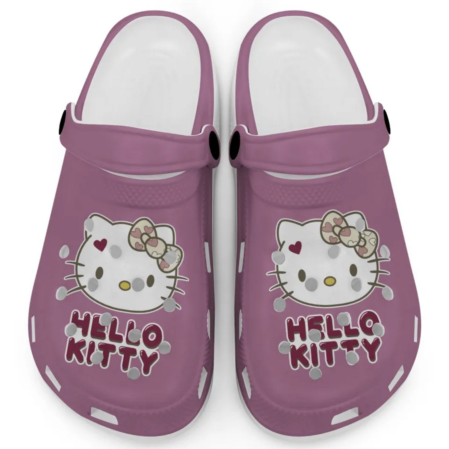 Icon Signature Hello Kitty Cartoon Crocs Crocband Clogs Shoes Comfortable For Men Women and Kids