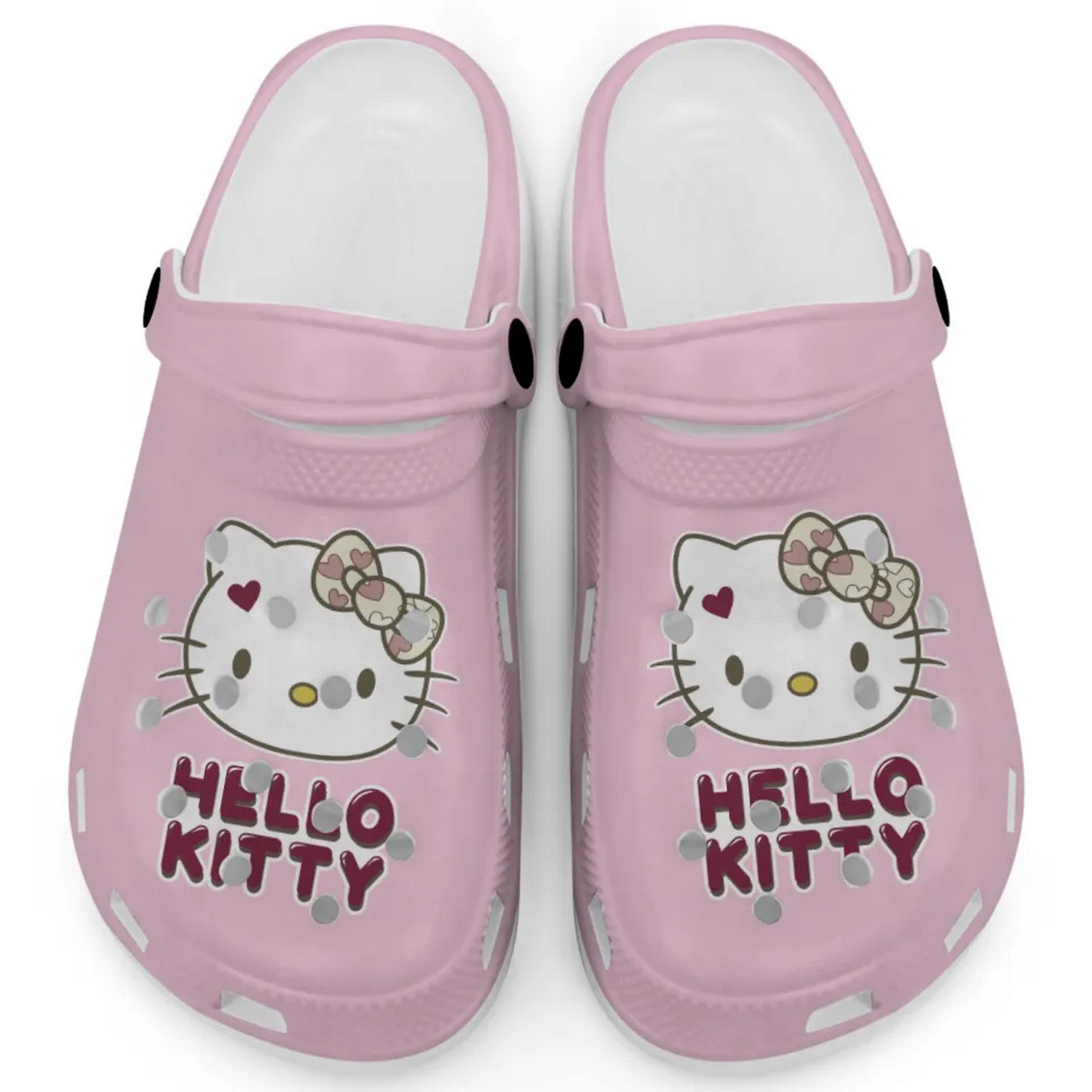 Icon Signature Hello Kitty Cartoon Crocs Crocband Clogs Shoes Comfortable For Men Women and Kids