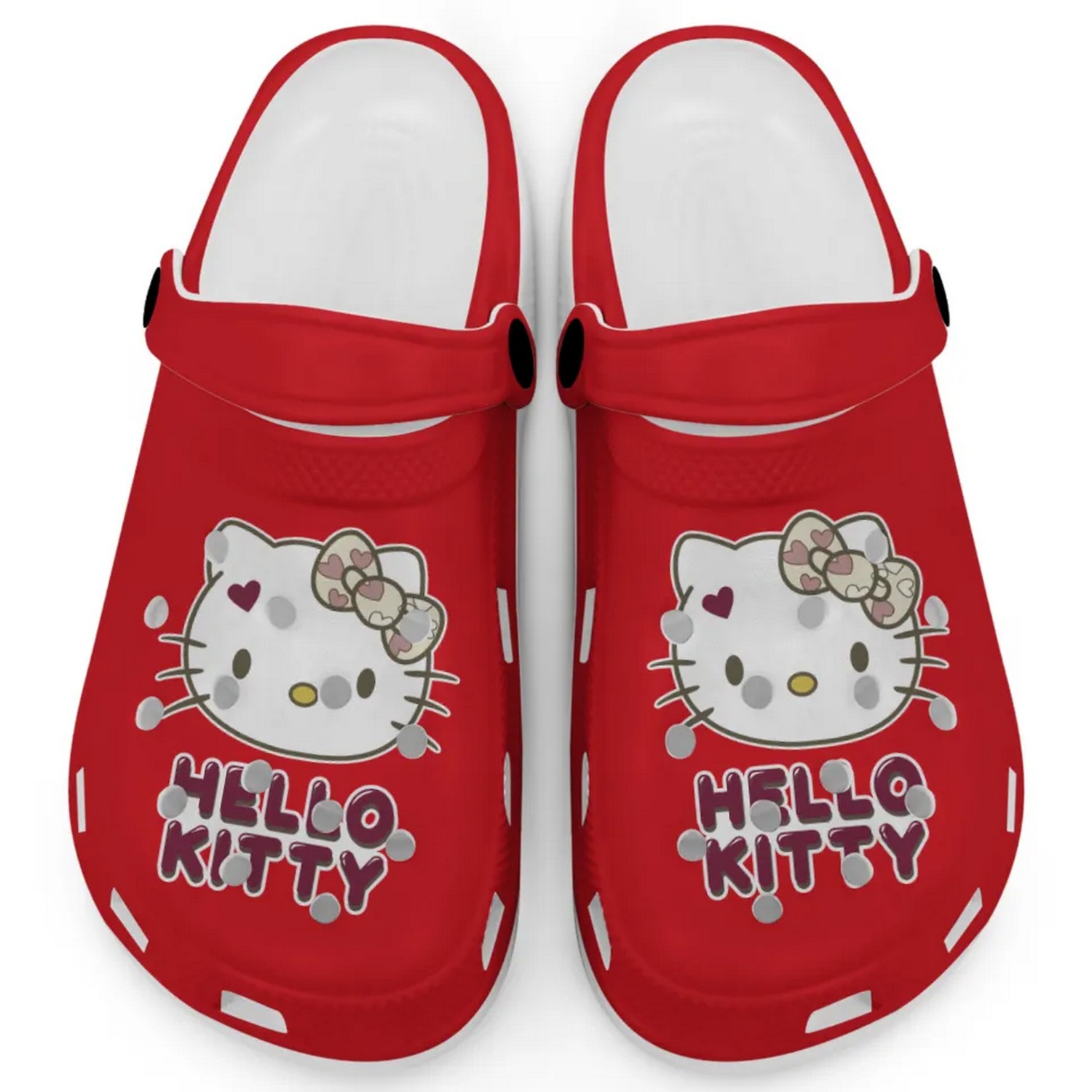 Icon Signature Hello Kitty Cartoon Crocs Crocband Clogs Shoes Comfortable For Men Women and Kids