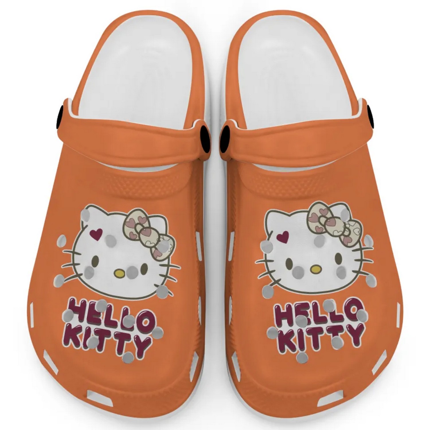 Icon Signature Hello Kitty Cartoon Crocs Crocband Clogs Shoes Comfortable For Men Women and Kids
