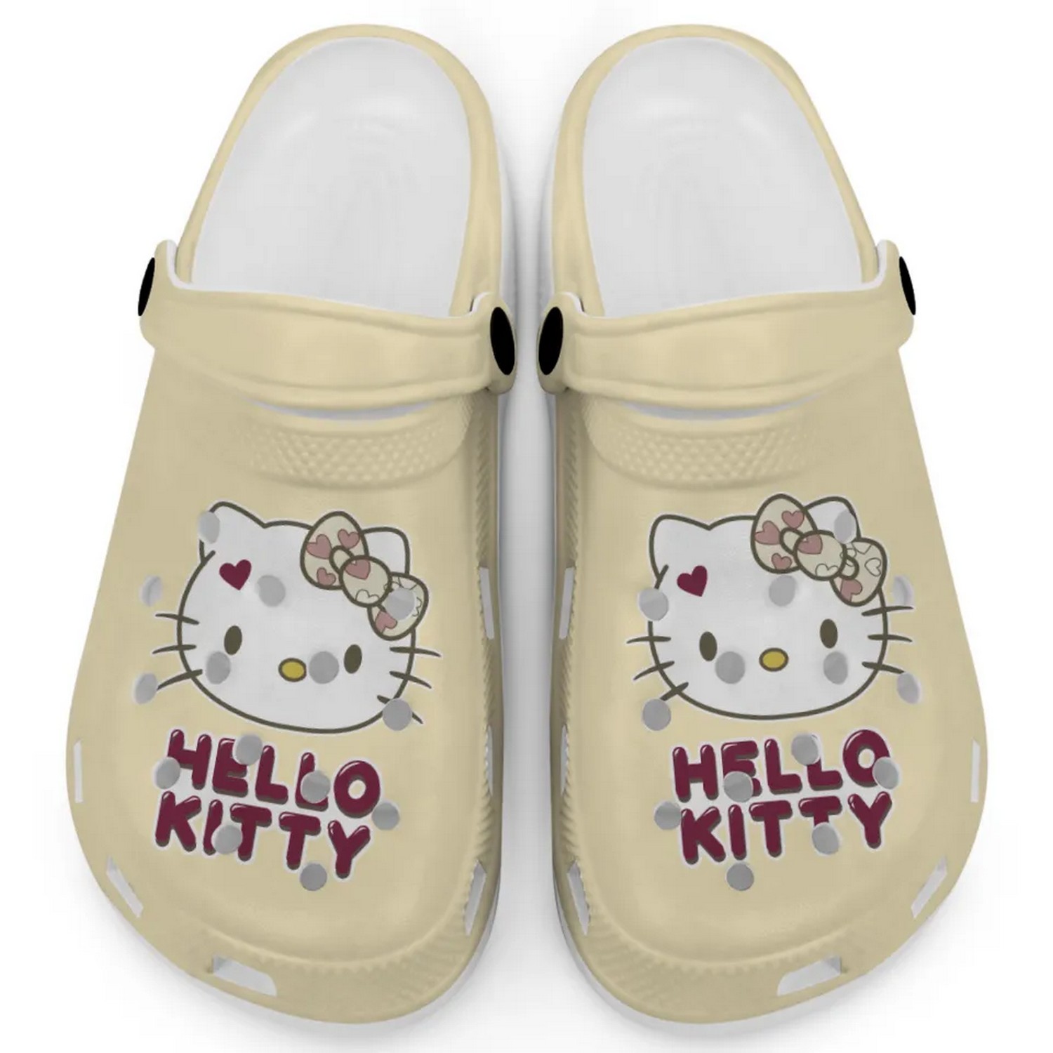 Icon Signature Hello Kitty Cartoon Crocs Crocband Clogs Shoes Comfortable For Men Women and Kids