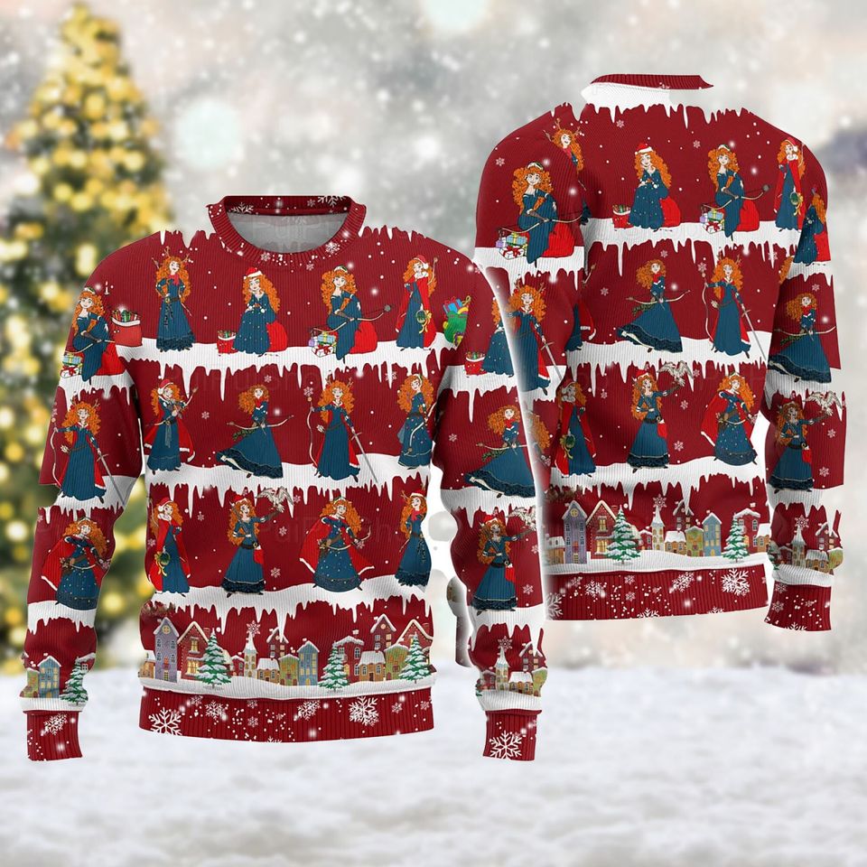 Iconic Princess 3D Sweater, US Cartoon Movie Ugly Christmas Sweater