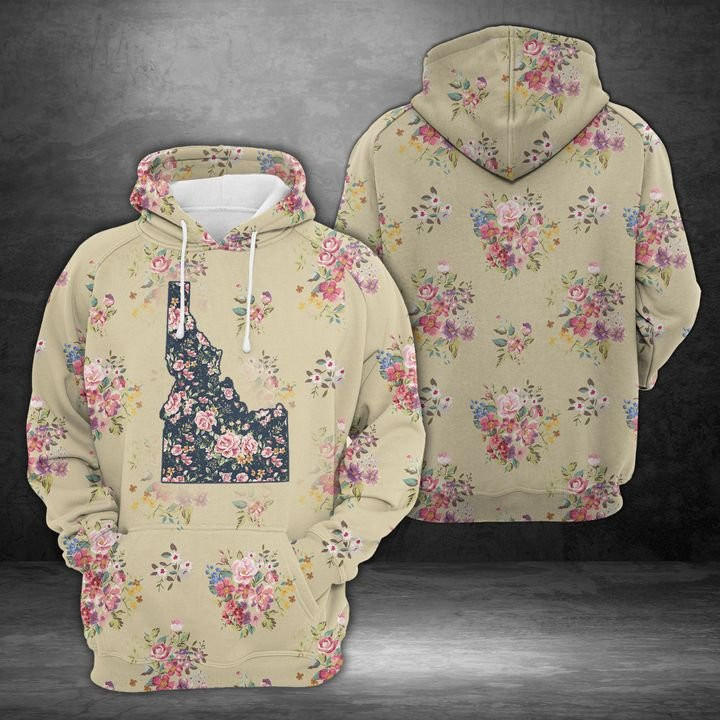 Idaho Floral Vintage 3D All Over Print Hoodie, Zip Hoodie