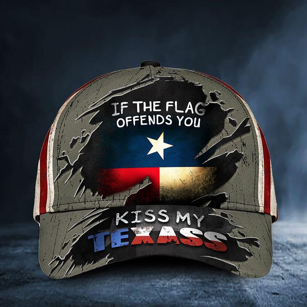 If You Flag Offends You Kiss My Texas Classic Cap Trucker Hats Custom Hats Gifts For Men & Women