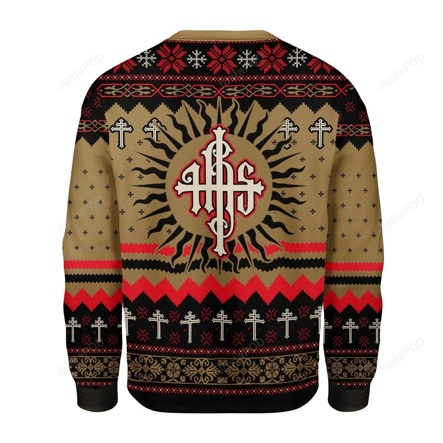 Ihs Christogram Ugly Christmas Sweater Adult 3D Funny Matching for family