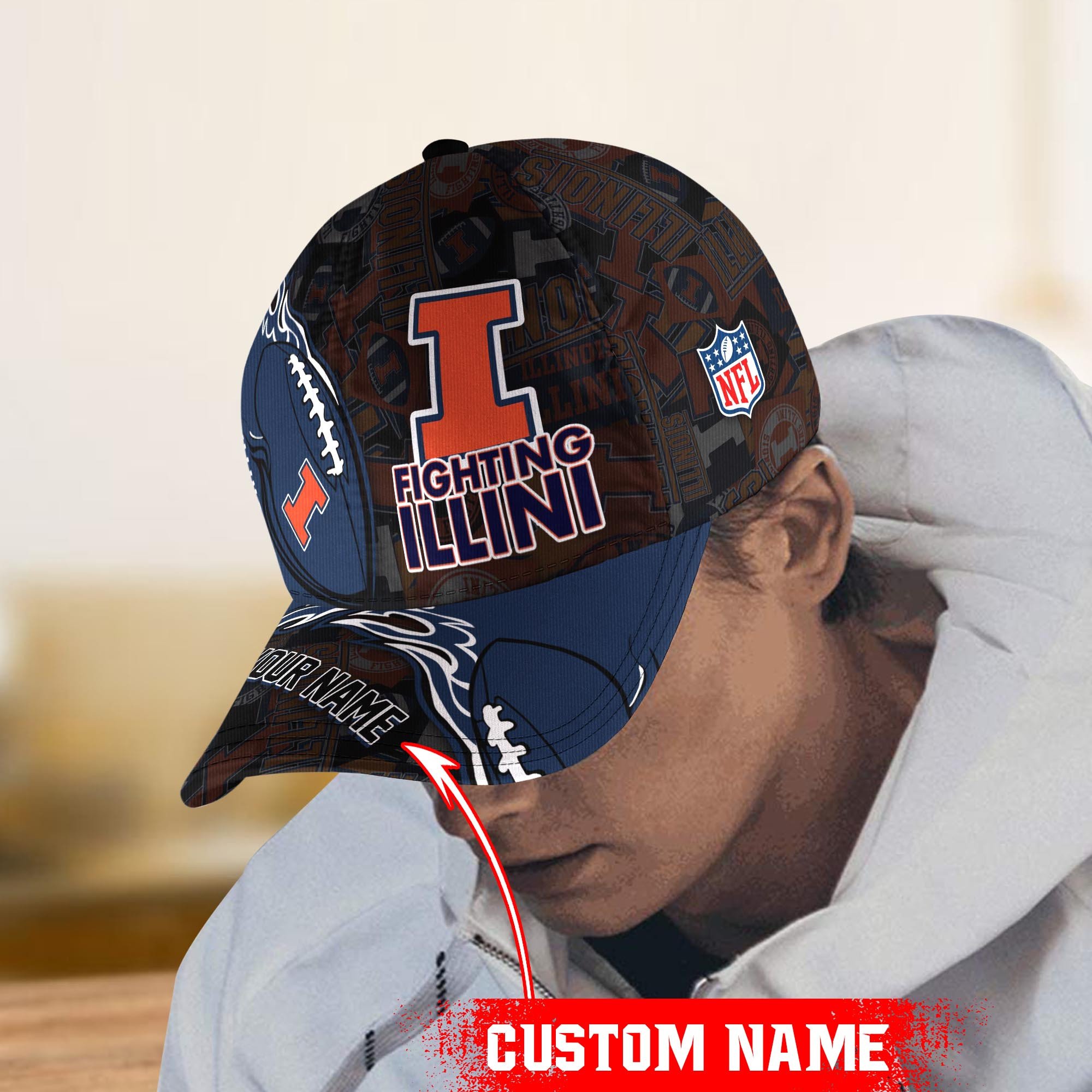 Illinois Fighting Illini Classic Cap Trucker Hats Custom Hats Gifts For Men & Women