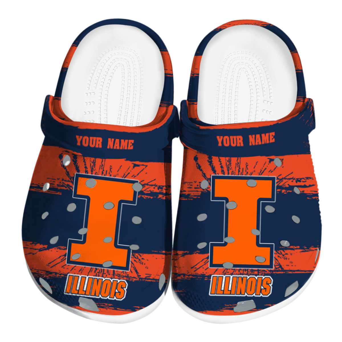Illinois Fighting Illini NCAA Sport Crocs Crocband Clogs Shoes Comfortable For Men Women and Kids