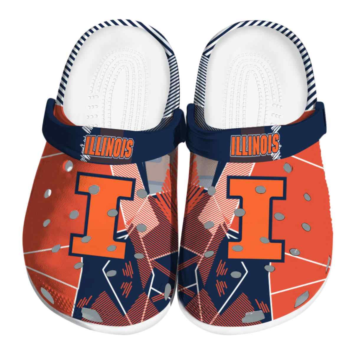 Illinois Fighting Illini NCAA Sport Crocs Crocband Clogs Shoes Comfortable For Men Women and Kids