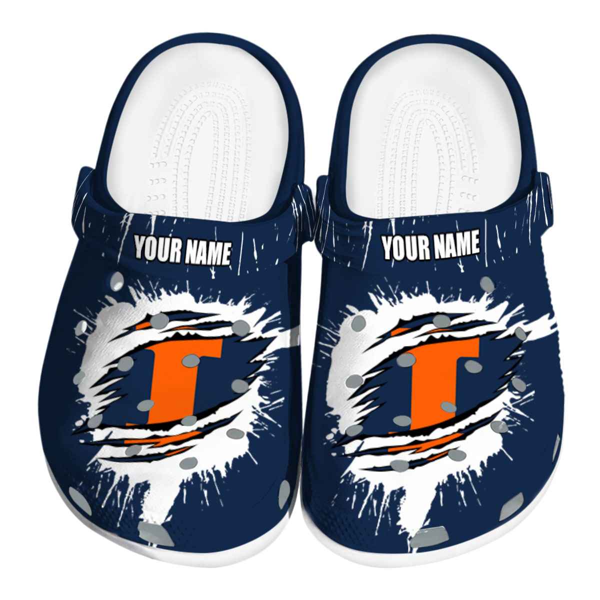 Illinois Fighting Illini NCAA Sport Crocs Crocband Clogs Shoes Comfortable For Men Women and Kids