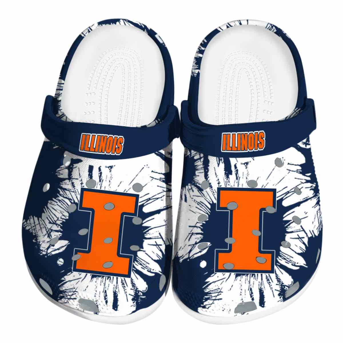 Illinois Fighting Illini NCAA Sport Crocs Crocband Clogs Shoes Comfortable For Men Women and Kids