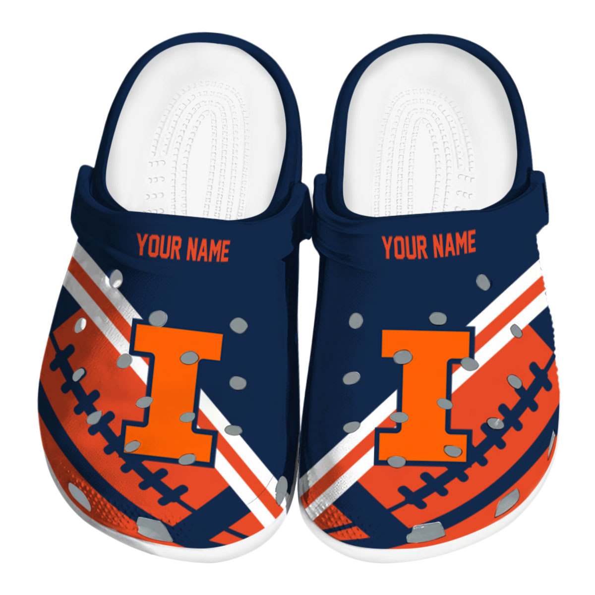 Illinois Fighting Illini NCAA Sport Crocs Crocband Clogs Shoes Comfortable For Men Women and Kids