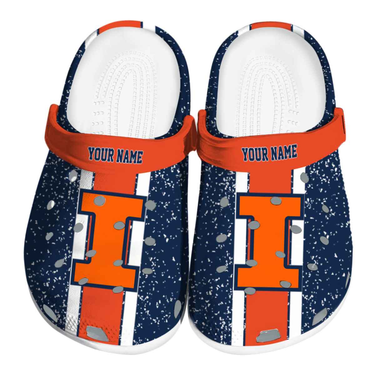 Illinois Fighting Illini NCAA Sport Crocs Crocband Clogs Shoes Comfortable For Men Women and Kids