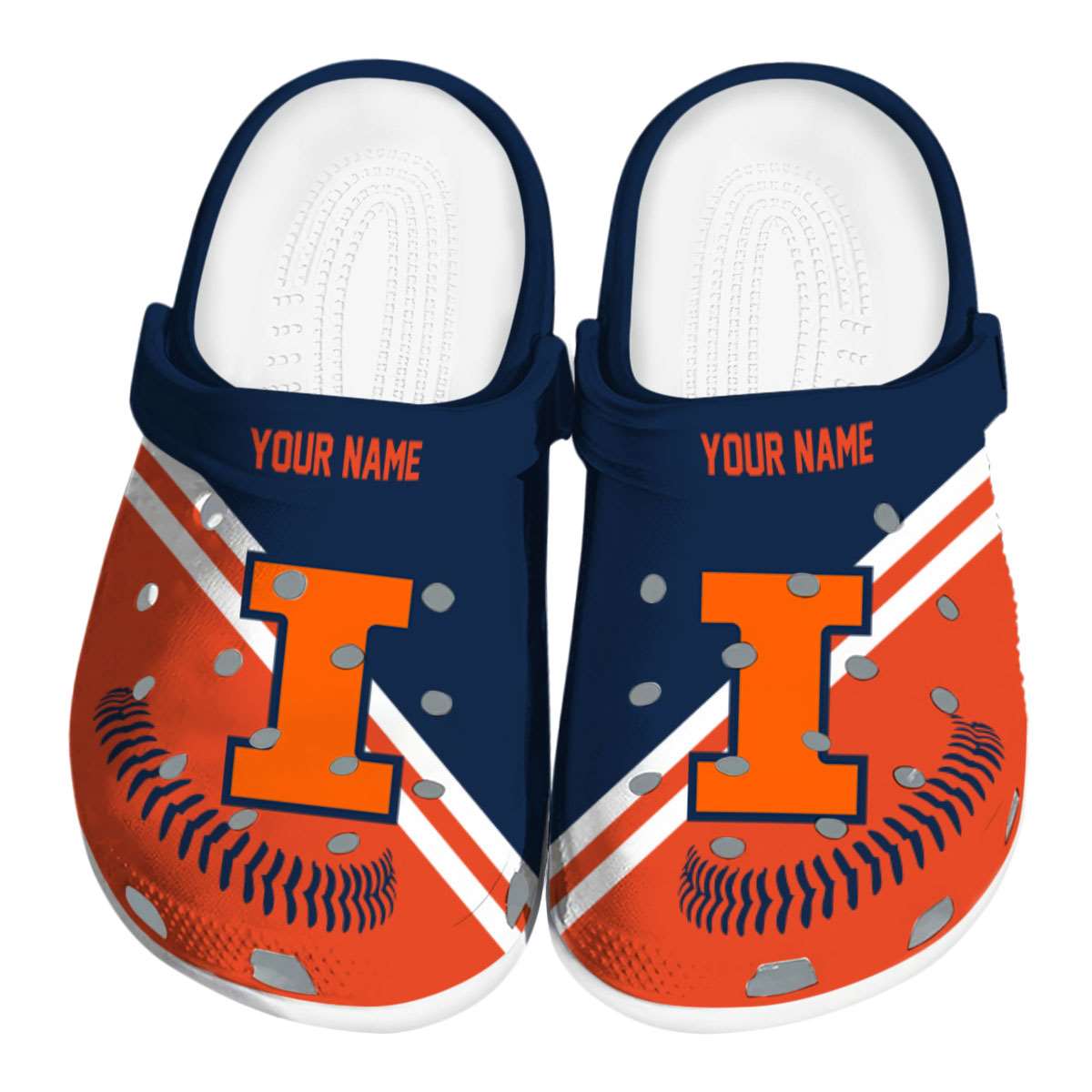 Illinois Fighting Illini NCAA Sport Crocs Crocband Clogs Shoes Comfortable For Men Women and Kids