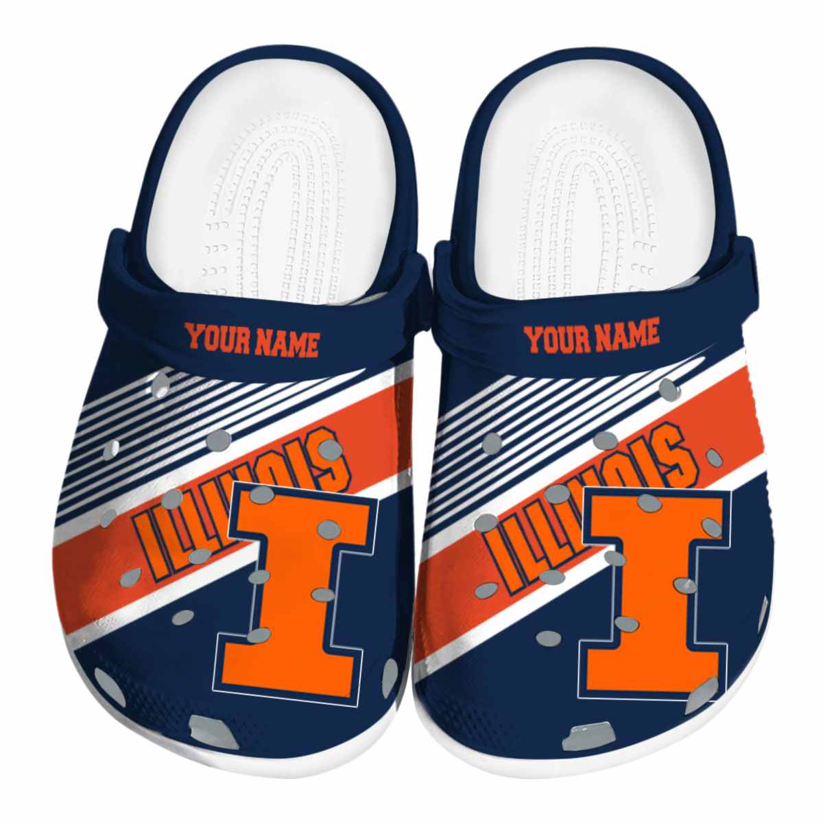 Illinois Fighting Illini NCAA Sport Crocs Crocband Clogs Shoes Comfortable For Men Women and Kids
