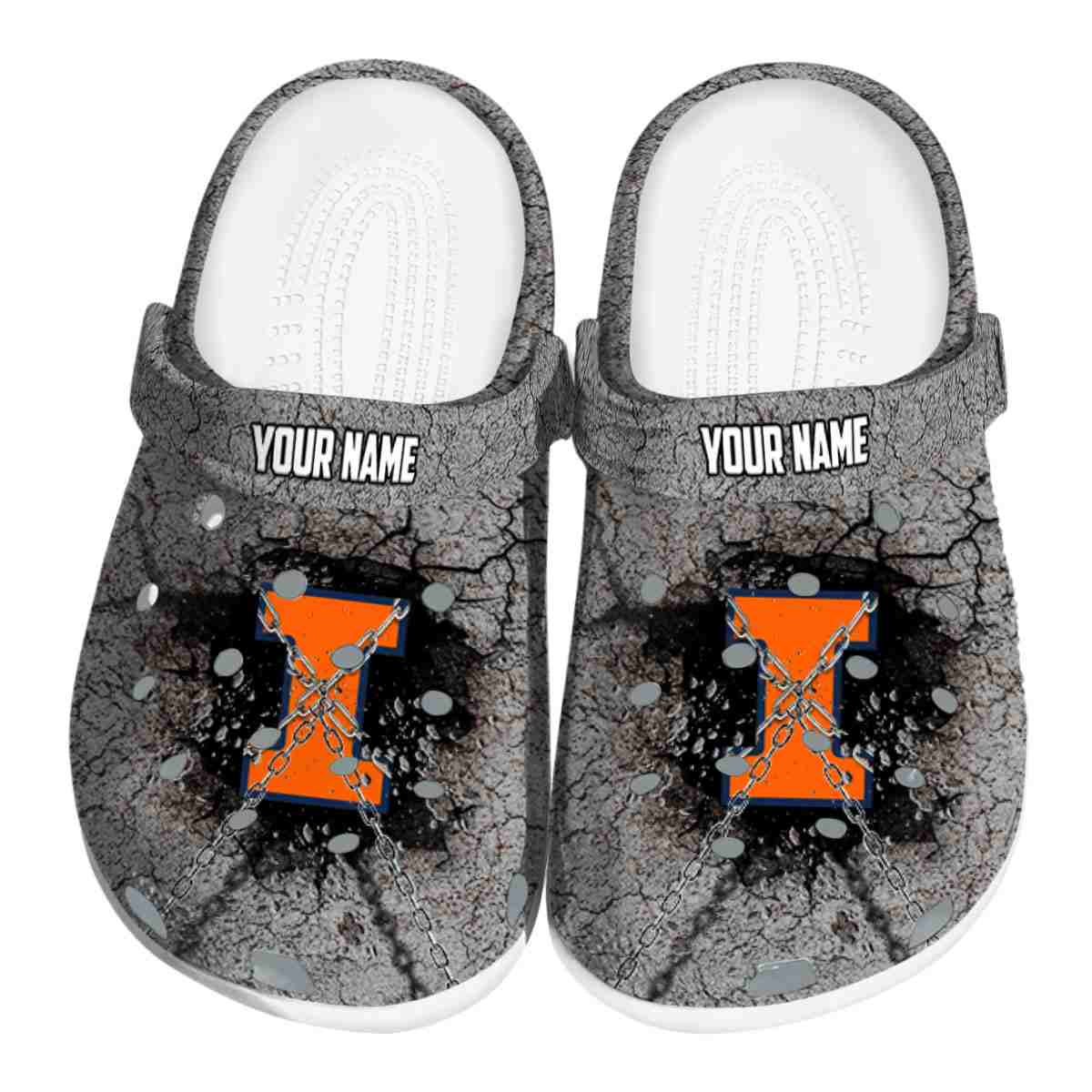 Illinois Fighting Illini NCAA Sport Crocs Crocband Clogs Shoes Comfortable For Men Women and Kids