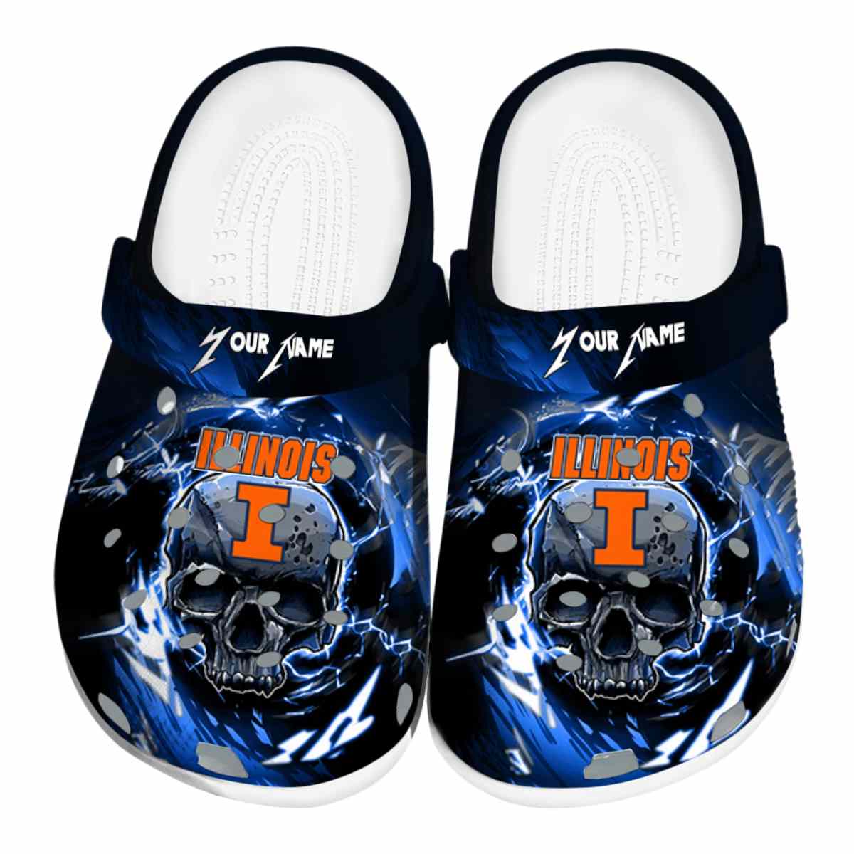 Illinois Fighting Illini NCAA Sport Crocs Crocband Clogs Shoes Comfortable For Men Women and Kids