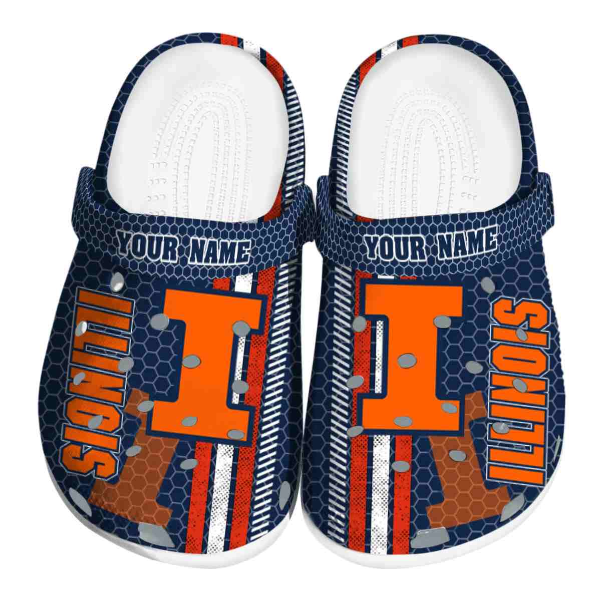 Illinois Fighting Illini NCAA Sport Crocs Crocband Clogs Shoes Comfortable For Men Women and Kids