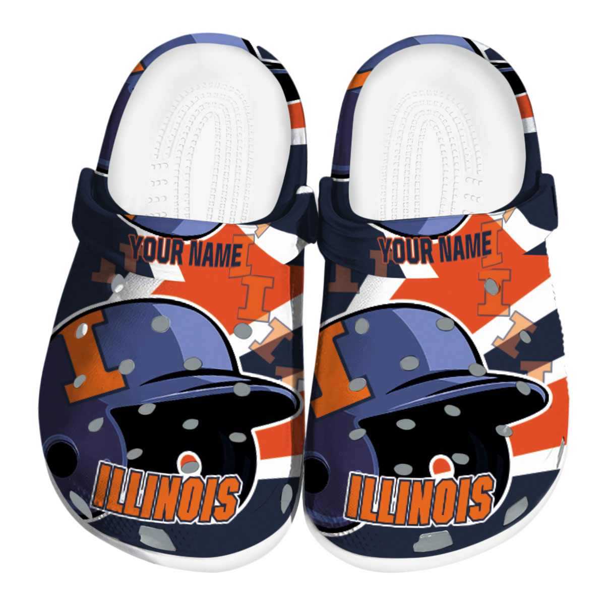 Illinois Fighting Illini NCAA Sport Crocs Crocband Clogs Shoes Comfortable For Men Women and Kids