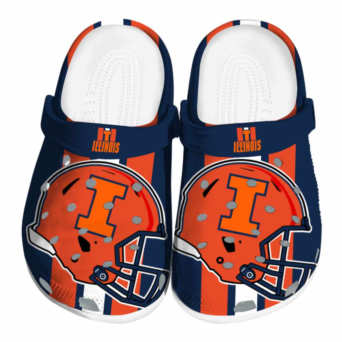 Illinois Fighting Illini NCAA Sport Crocs Crocband Clogs Shoes Comfortable For Men Women and Kids