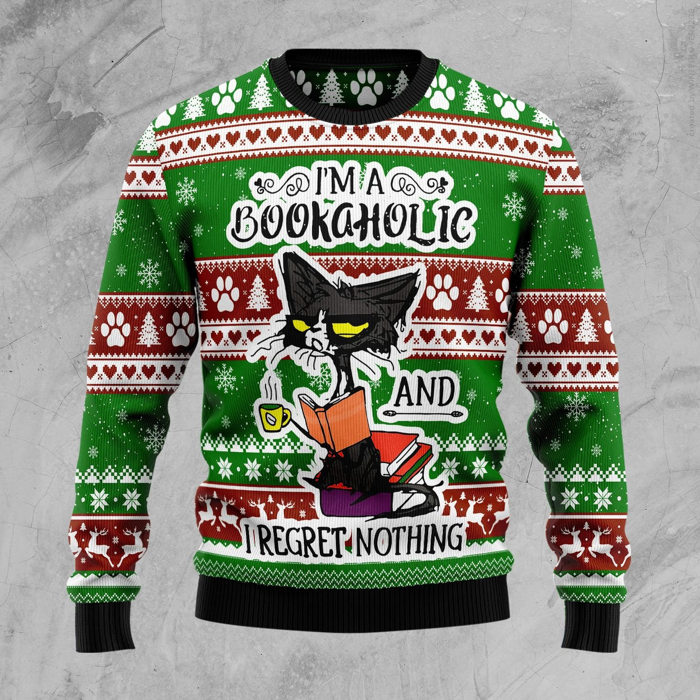 Im A Bookaholic Ugly Christmas Sweater Adult 3D Funny Matching for family