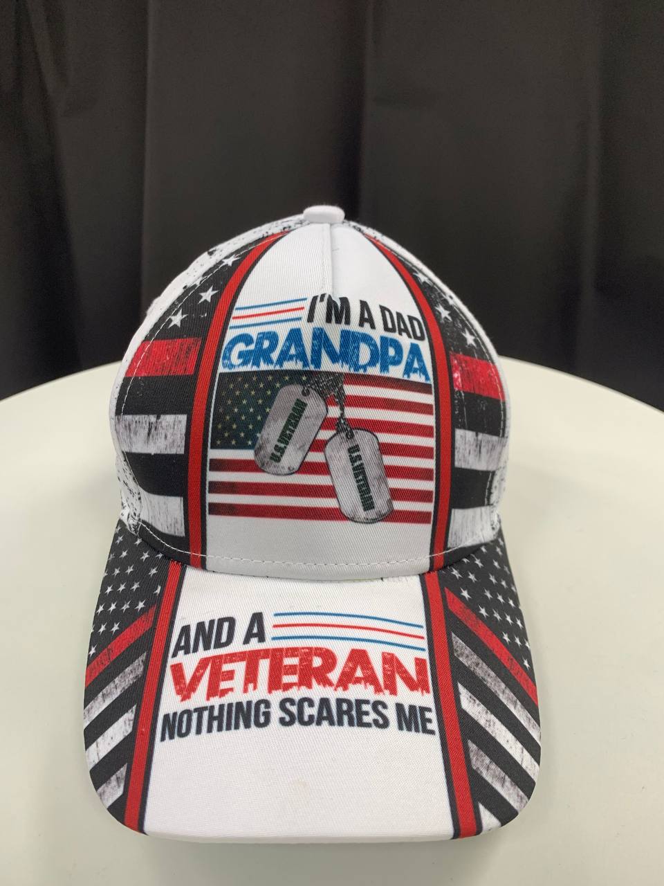 I'm A Dad Grandpa And A Veteran Nothing Scares Me Classic Cap Trucker Hats Custom Hats Gifts For Men & Women