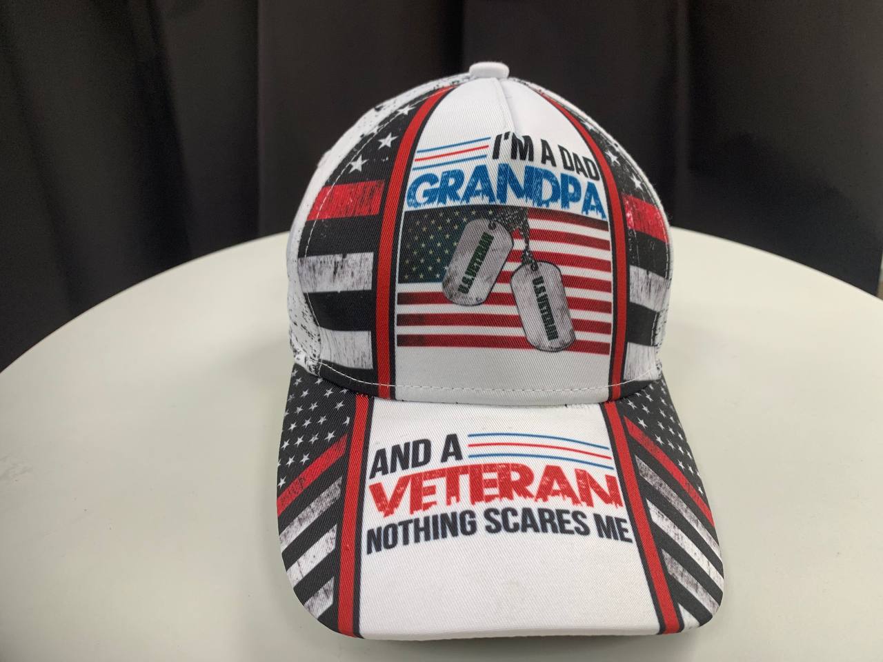 I'm A Dad Grandpa And A Veteran Nothing Scares Me Classic Cap Trucker Hats Custom Hats Gifts For Men & Women