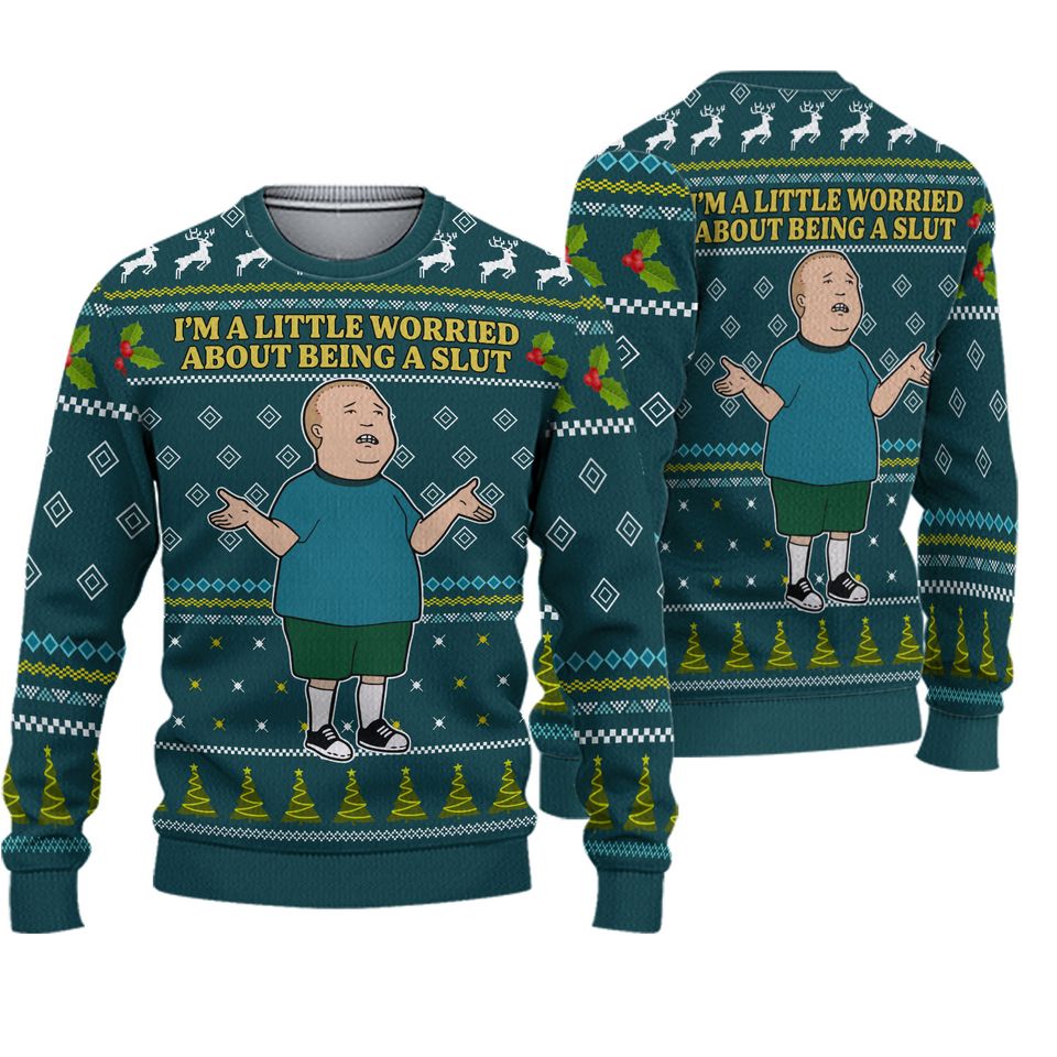 "I'm a Little Worried" King Of The Hill Ugly Christmas Sweater Fan Gift