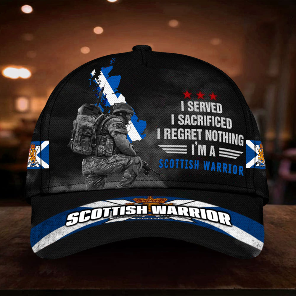 I'm A Scottish Warrior Cap Soldier I Served I Sacrificed Scottish Flag Hat For Veteran Gift Trucker Hats Custom Hats Gifts For Men & Women