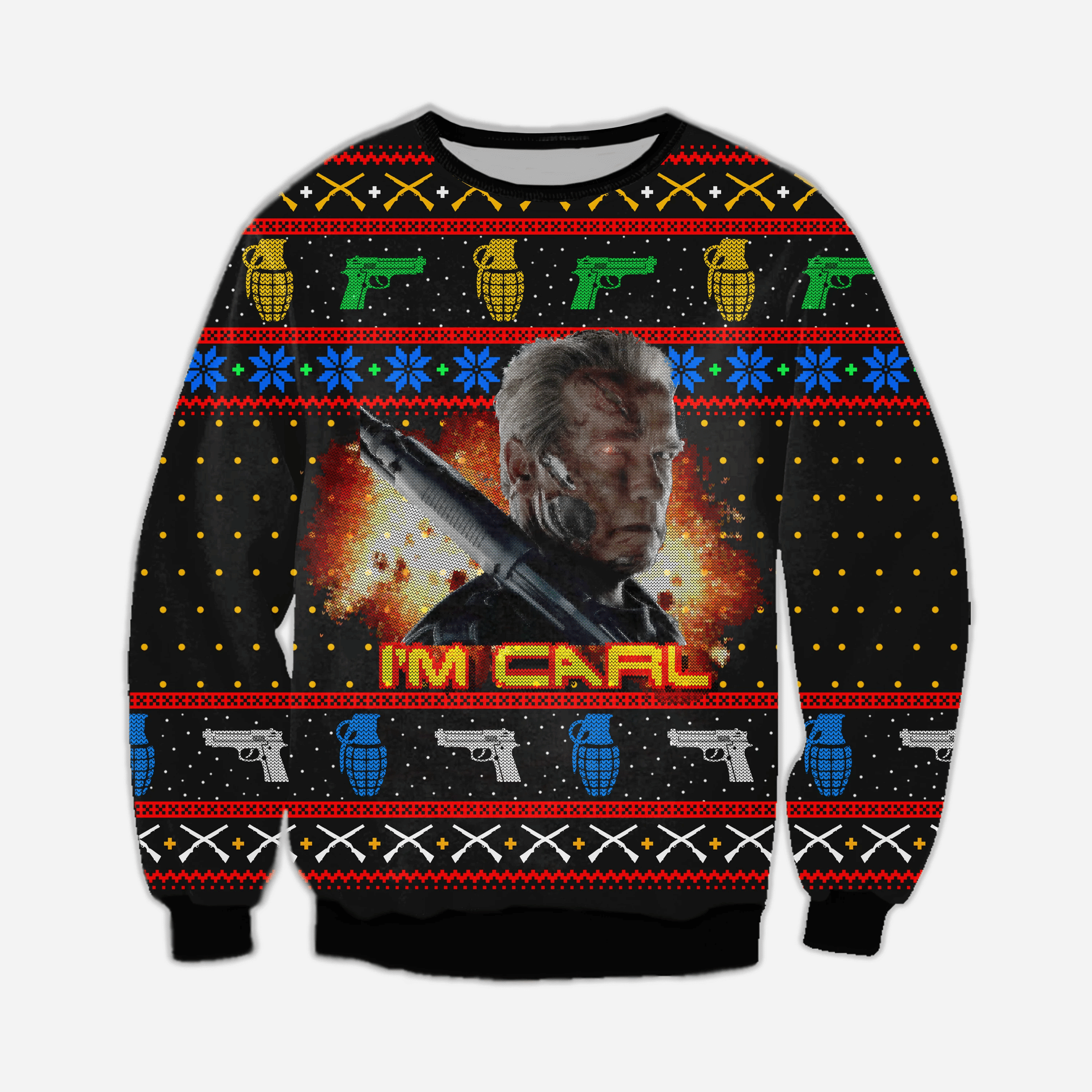I'M Carl Knitting Pattern 3D Print Ugly Christmas Sweater Adult 3D Funny Matching for family