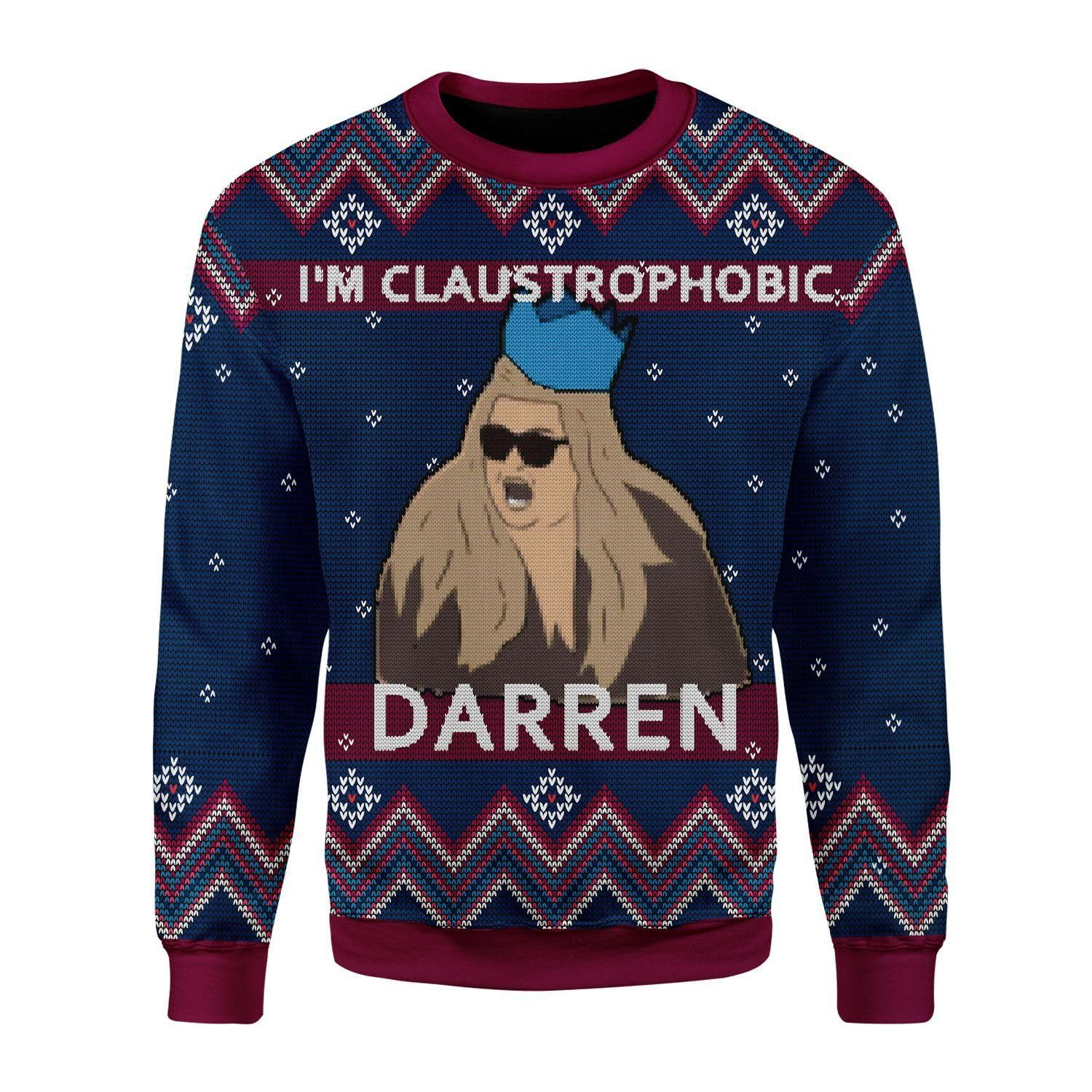 I'M Claustrophobic Darren Ugly Christmas Sweater Adult 3D Funny Matching for family - Image 2