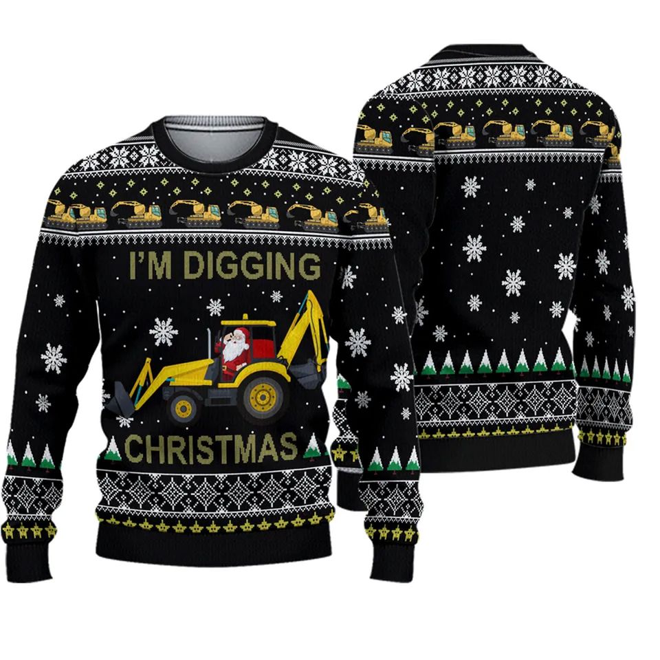 Im Digging Christmas 3D Ugly Christmas 3D Sweater