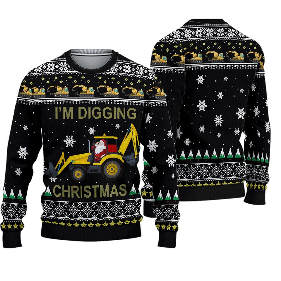 I'm Digging Christmas Ugly Knitted Christmas 3D Sweater