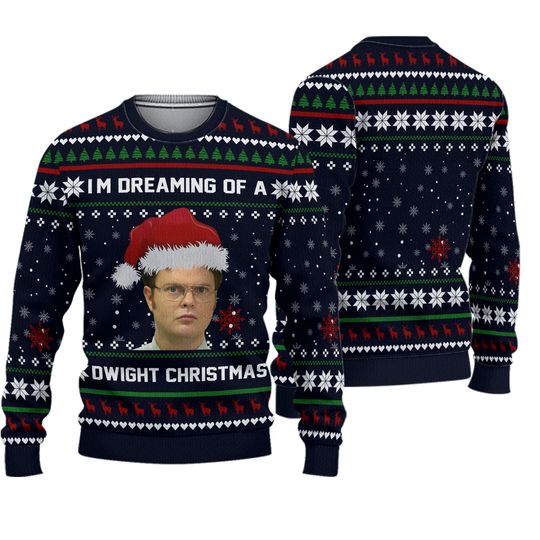 I'm Dreaming Of A Dwight Christmas 3D Shirt, Funny US Series Ugly Christmas Sweater - Image 2