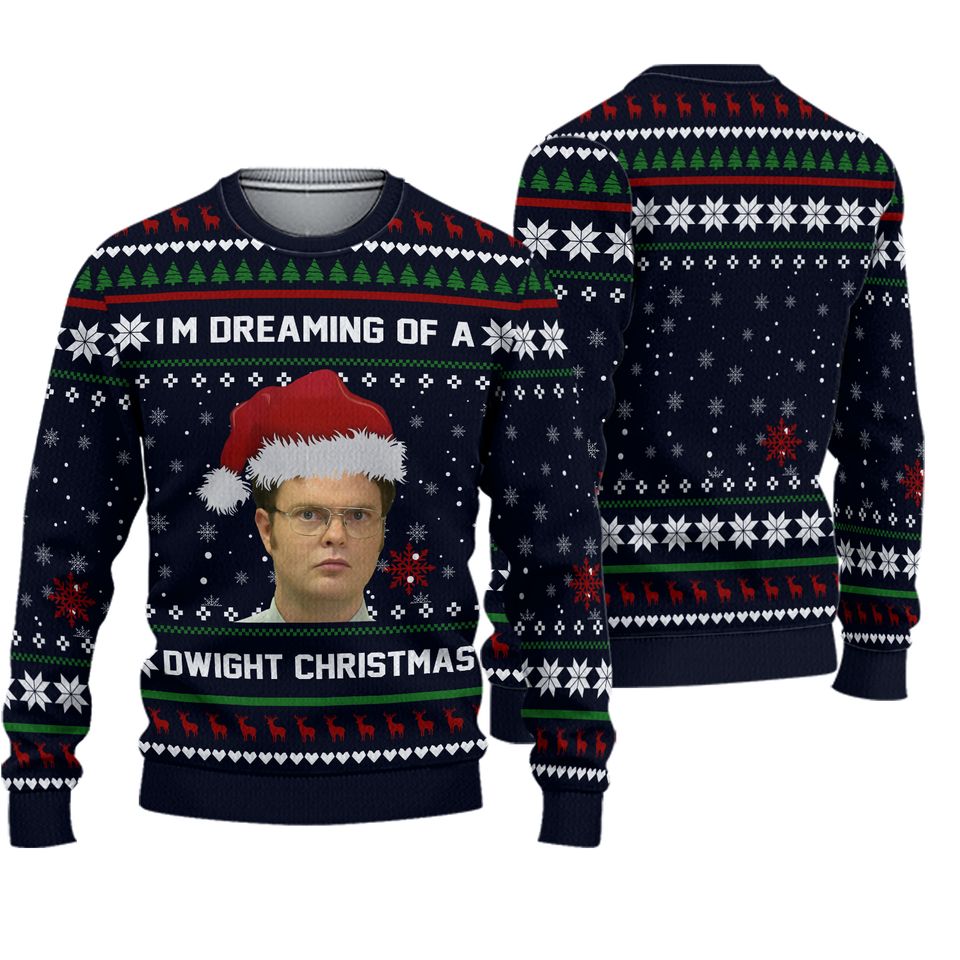 I'm Dreaming Of A Dwight Christmas 3D Shirt, Funny US Series Ugly Christmas Sweater