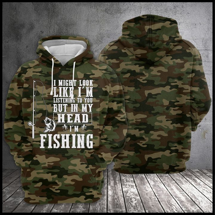 Im Fishing Camo 3D All Over Print Hoodie, Zip Hoodie