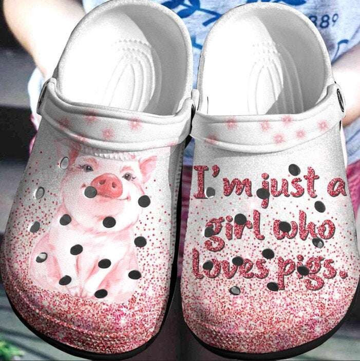 Im Just A Girl Who Loves Pigs For Men And Women Gift For Fan Classic Water Rubber clog Shoes Comfy Footwear