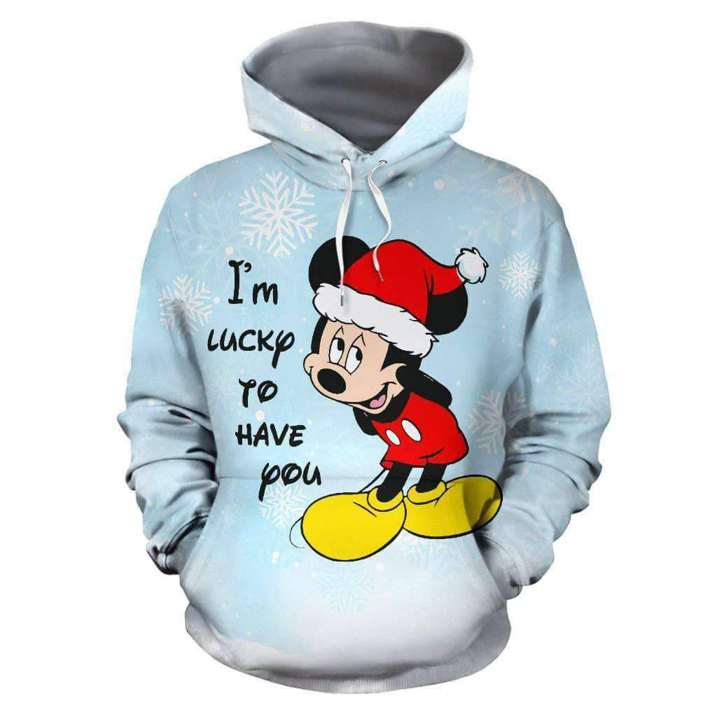 Im Lucky To Have You Mickey Cute 3D All Over Print Hoodie, Zip Hoodie