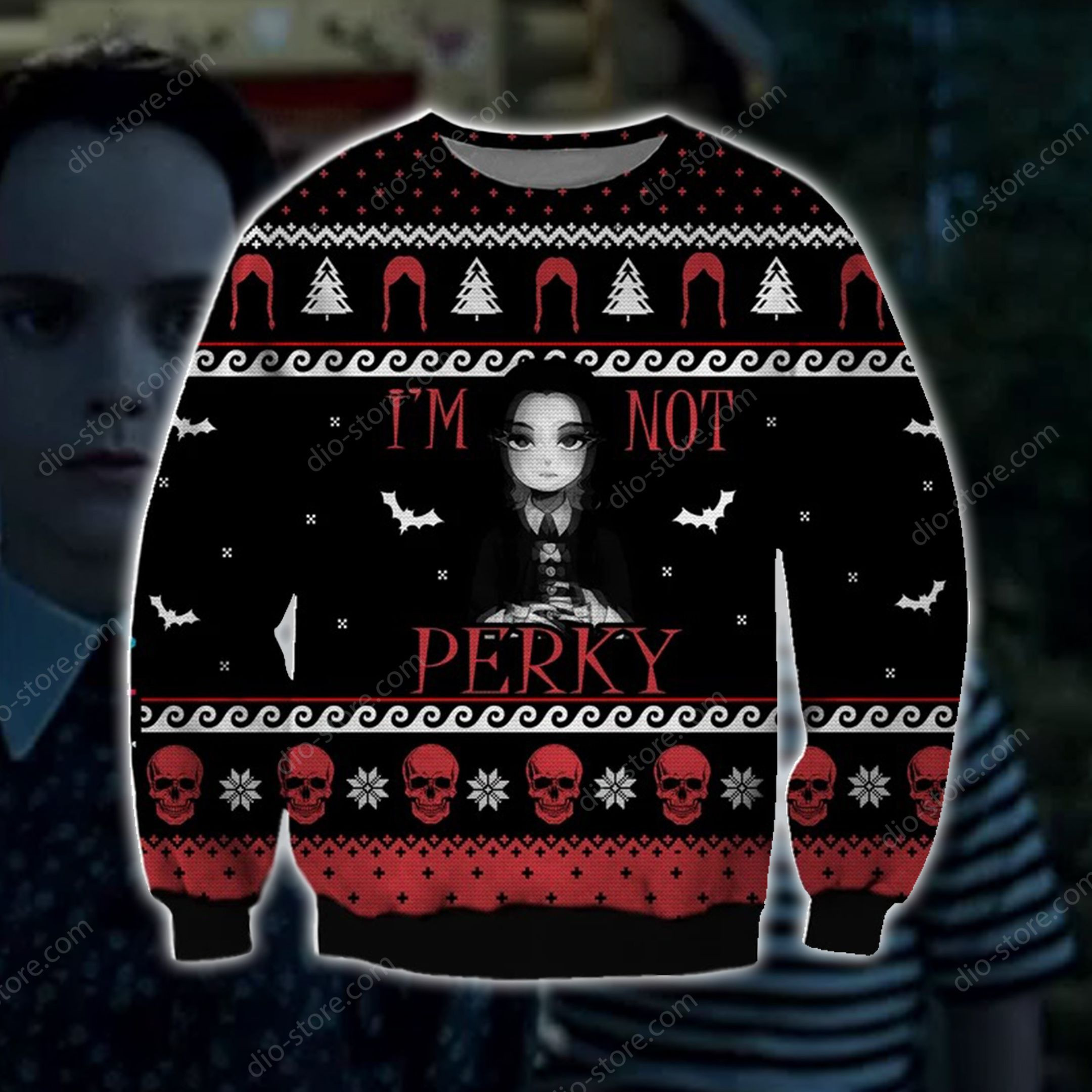I'M Not Perky Knitting Pattern For Unisex Ugly Christmas Sweater Adult 3D Funny Matching for family