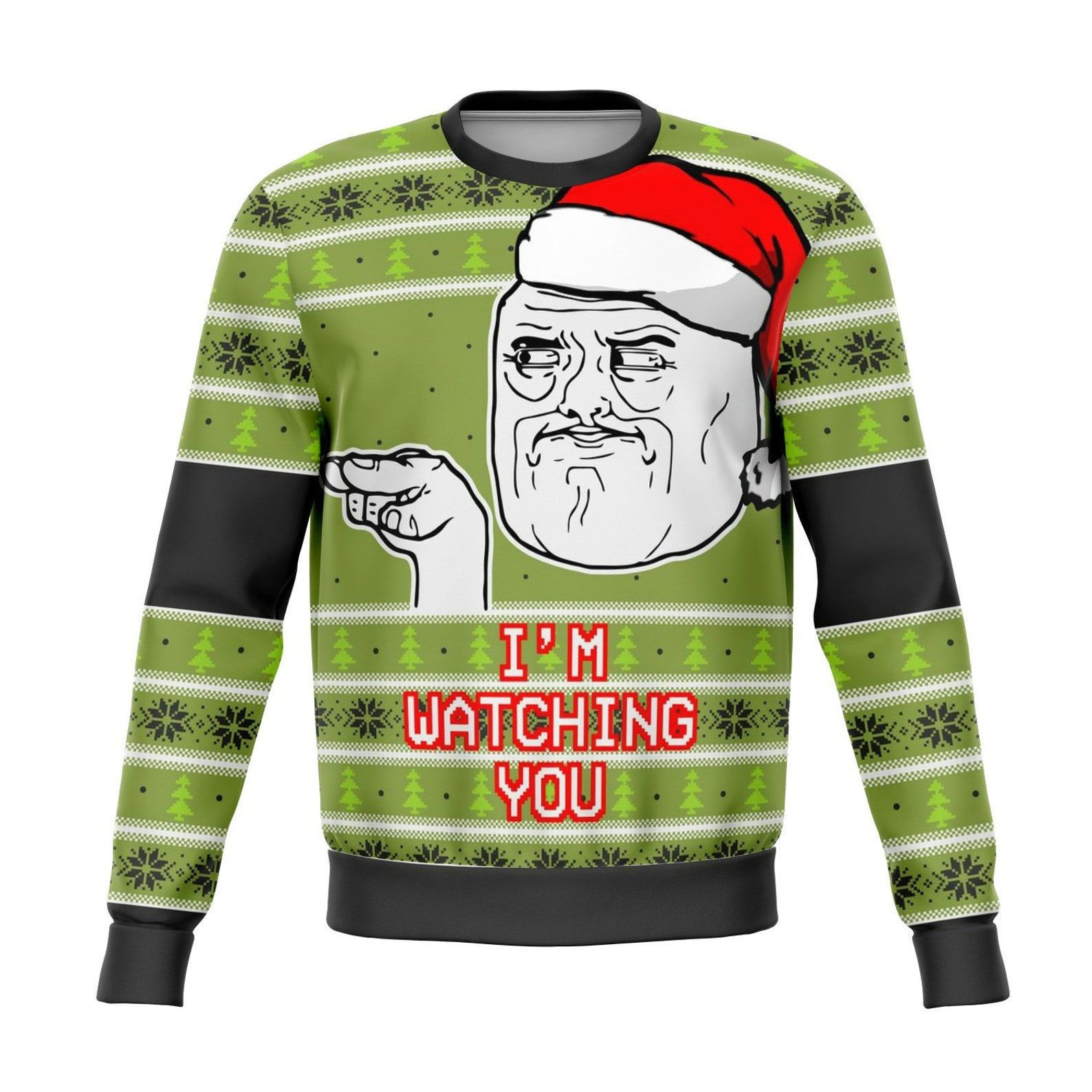 I'M Watching You Meme Ugly Christmas Sweater Adult 3D Funny Matching for family