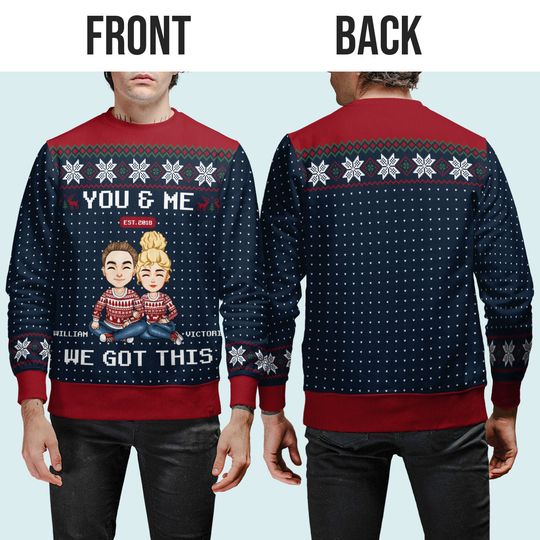 I'm Yours - Customized Personalized Ugly Sweater - Christmas Gift For Couple Husband Wife - Image 6