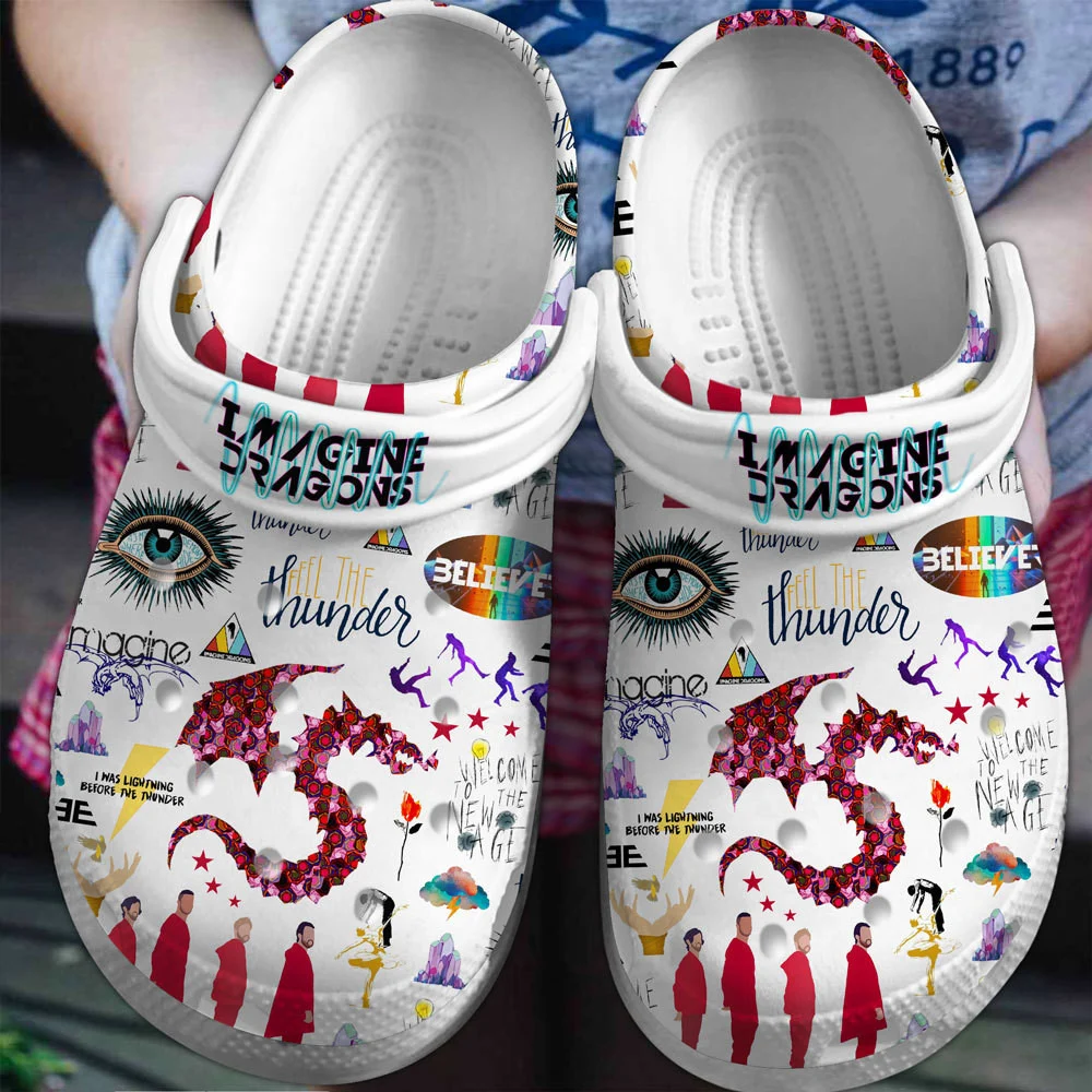 Imagine Dragons Music Band Crocs Crocband Clogs Shoes Comfortable For Men Women and Kids