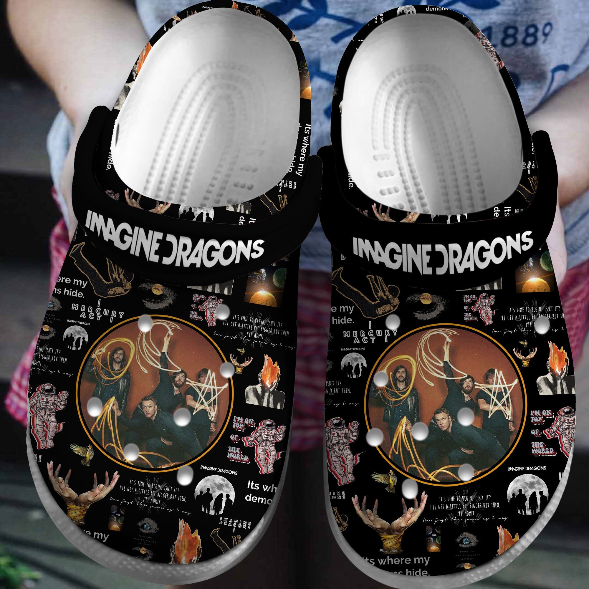 Imagine Dragons Music Crocs Crocband Clogs Shoes Comfortable For Men Women and Kids