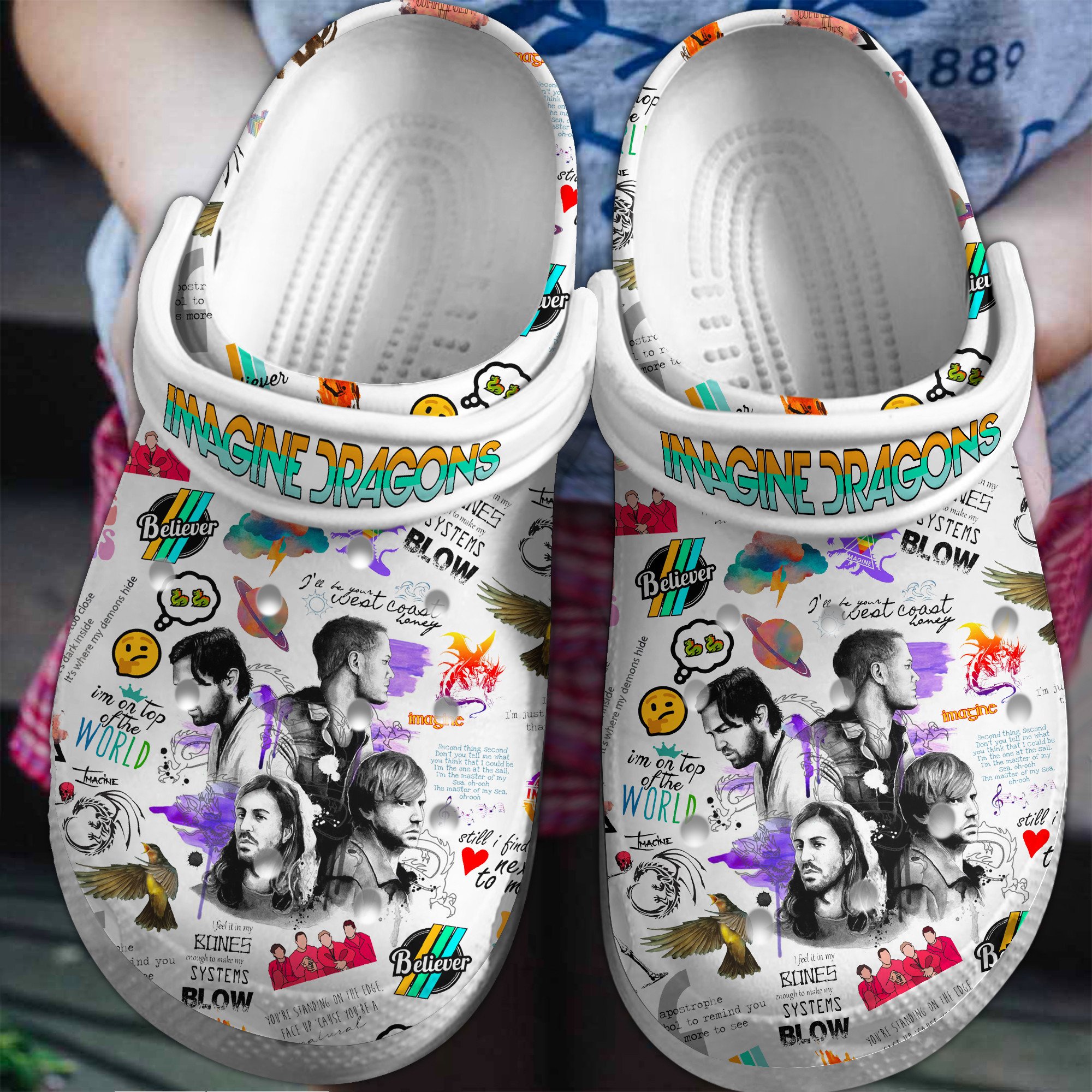 Imagine Dragons Music Crocs Crocband Clogs Shoes Comfortable For Men Women and Kids