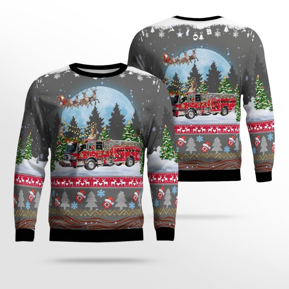 Immokalee Fire Control District Christmas AOP Ugly Sweater Xmas Unisex Sweater Christmas Gifts For Men Women