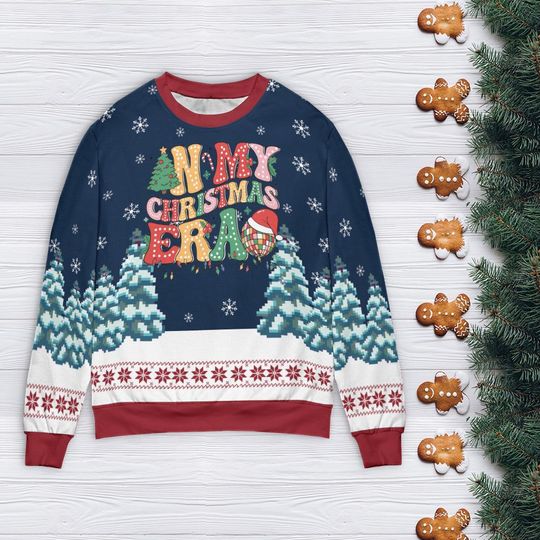 In My Christmas Era Ugly Christmas Sweater Retro Christmas Crewneck Shirt - Image 13